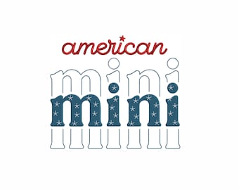 Amerikanische Mini Stickdatei. 6 Größen. 4.Juli Stickerei. Vaterländische Stickerei. Unabhängigkeitstag Stickdatei.
