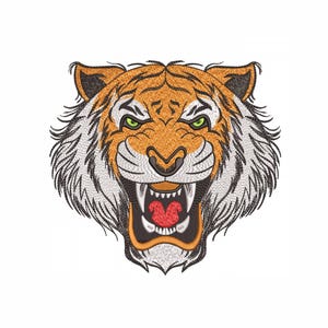 Tiger Machine Embroidery Design. 6 Sizes. Animals Embroidery Design. Instant Download. Digital Download.