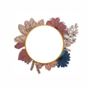 Vintage Floral Machine Embroidery Design. 6 Sizes. Frame Embroidery Design. Digital Download. Instant Download.