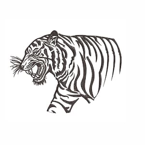 Tiger Machine Embroidery Design. 3 Sizes. Animals Embroidery Design. Digital Download. Instant Download. Wildlife Embroidery Design.