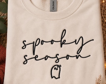 Spooky Season Machine Embroidery Design. 7 Sizes. Halloween Embroidery Design. Ghost Embroidery Design. Spooky Vibes Embroidery Design.