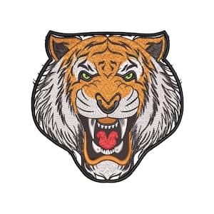 Tiger Patch Machine Embroidery Design. 6 Sizes. Animal Embroidery Design. Digital Download. Instant Download.