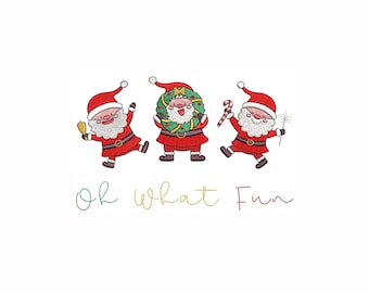 Christmas Santa Machine Embroidery Design. 4 Sizes. Funny Xmas Embroidery. Christmas Vibes Embroidery Design. Santa Claus Embroidery Design.