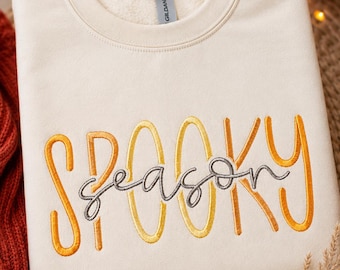 Spooky Season Machine Embroidery Design. 7 Sizes. Halloween Embroidery Design. Spooky Embroidery Design. Spooky Vibes Embroidery Design.