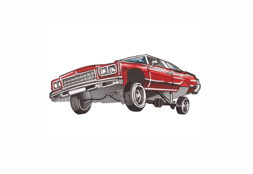 Lowrider Machine Embroidery Design. 6 Sizes. Car Embroidery Design ...