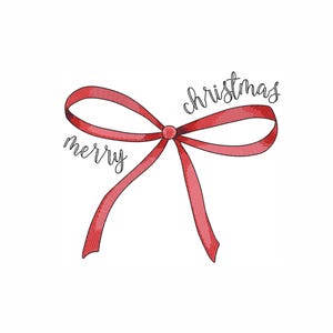 Christmas Bow Machine Embroidery Design. 5 Sizes. Merry Christmas Embroidery Design. Christmas Decoration Embroidery Design.