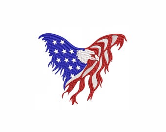 Eagle for Independence Day Machine Embroidery Design. 6 Sizes. 4th July Embroidery Design. Digital Download. Instant Download.