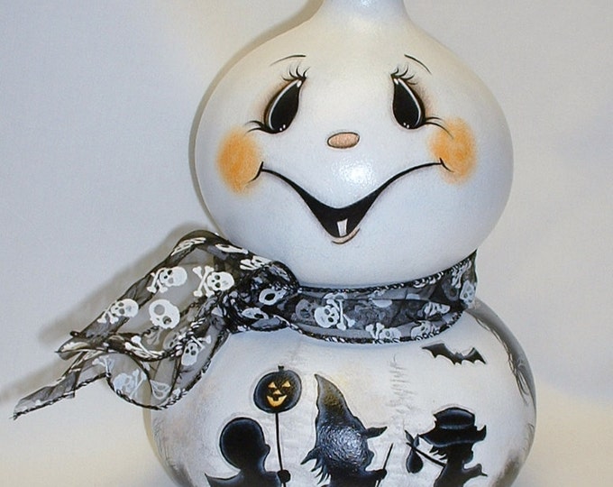 Ghost Gourd With Trick or Treat Kids Hand Painted Gourd - Etsy