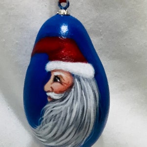 Santa Gourd Tree Ornament - Hand Painted Gourd