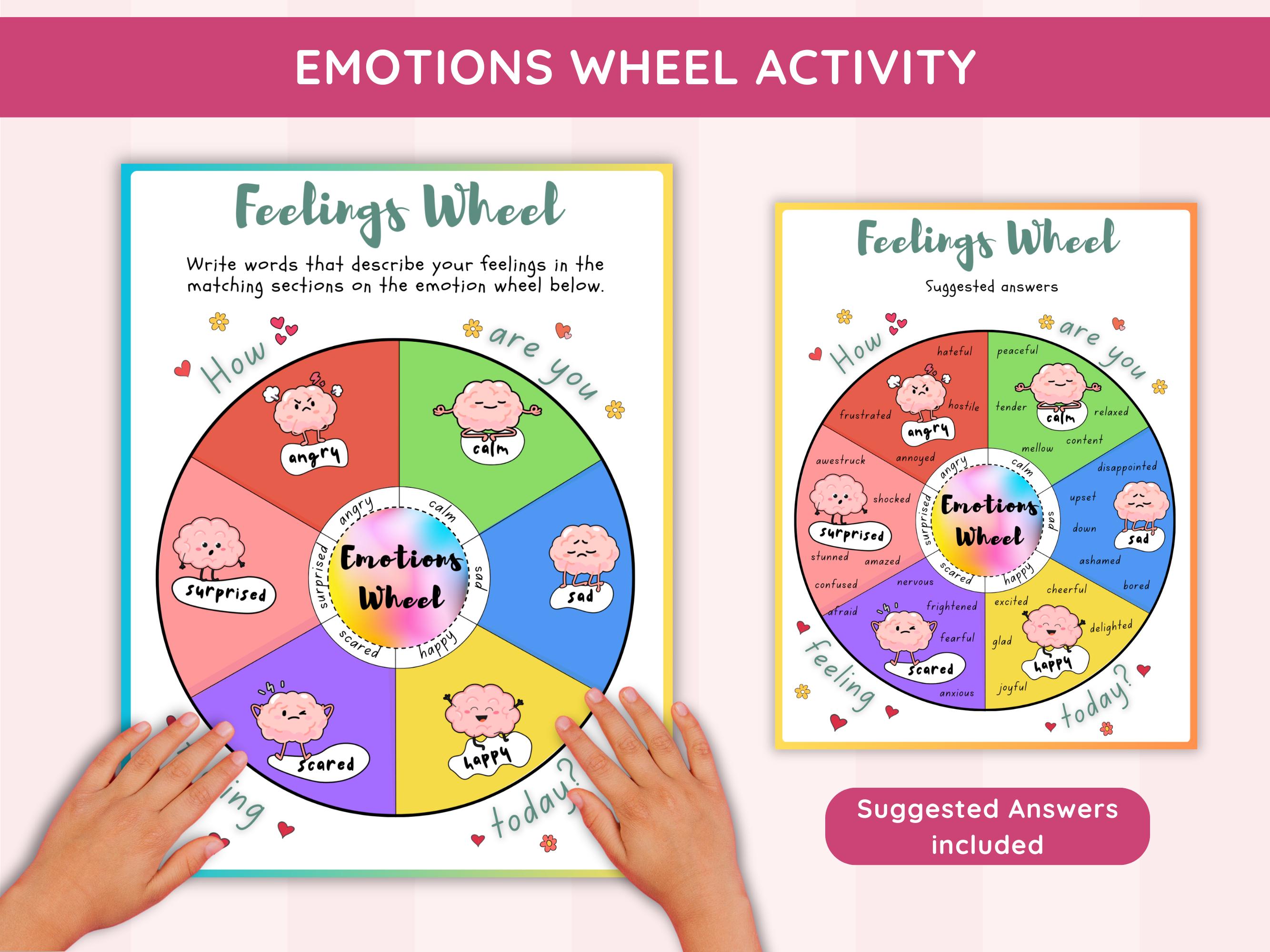 Emotions Wheel Activity for Kids, Preschool Feelings Spinner Game ...