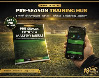 Get Match‑Fit in 6 Weeks | Pre‑Season Soccer Training Hub App + PDF | Fitness, Ball Mastery & Conditioning Football Program