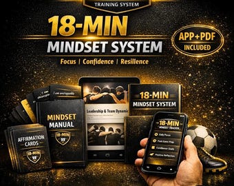 Think Like a Pro in 12 Weeks | Football / Soccer Mindset System App + Mental Toughness PDFs + Blueprint | Confidence & Focus