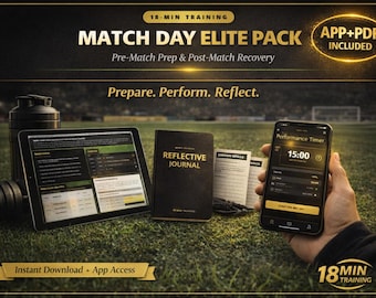 Dominate Match Day | 18‑Min Elite Prep & Recovery App + PDF Pack + Bonus Blueprint | Youth Football Performance System