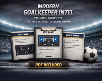 Guía rápida para porteros de fútbol / Tácticas para porteros de fútbol en PDF / Distribución y control de paradas / Guía de posiciones para jóvenes / Regalo de descarga digital