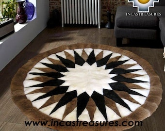 ハンドメイドのベビーアルパカファーラグ – ペルーのPhuyu Willka