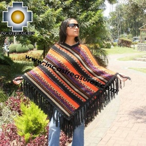 Alpaca Poncho long Achachila - FREE SHIPPING Worldwide
