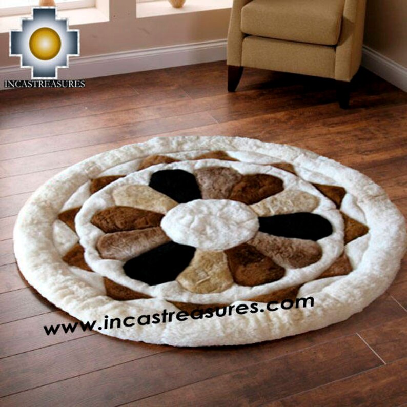 100 Baby Alpaca Round Rug Magic Flower FREE SHIPPING Etsy