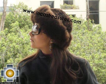 100% Baby Alpaca fur hat cuajone Brown FREE SHIPPING Worldwide