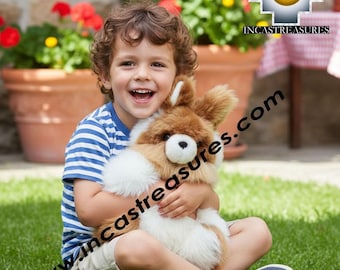 Lapin en peluche en fourrure de bébé alpaga, peluche douce Lapin « SPOUNGE »