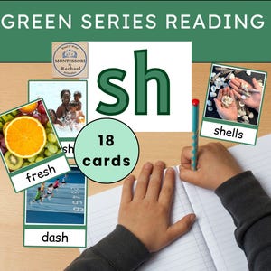 Montessori Flashcard Phonics Lehrkarte SH Sound Praxis Homeschool Ressource druckbare Lernmaterial Bildung Alphabetisierungswerkzeug