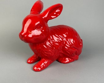 Bunny, Sitting, Glazed Ceramic, Art Sculpture - Choose Your Color