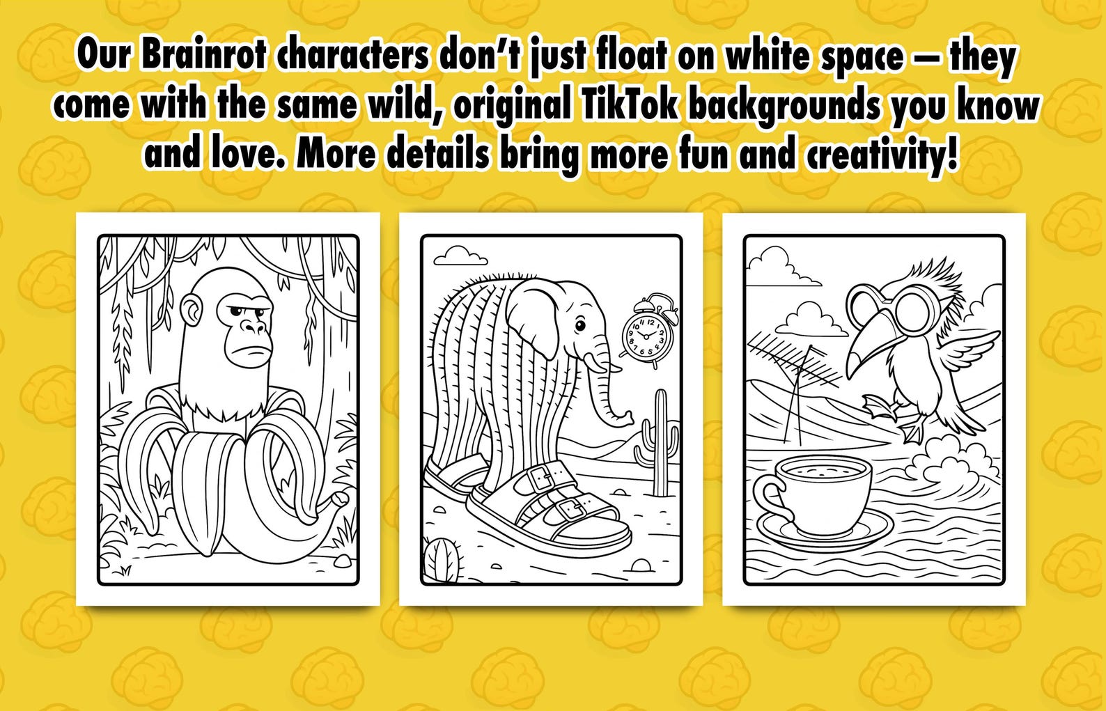 Italian Brainrot Coloring Book Printable – 60 Viral Characters + Bonus ...