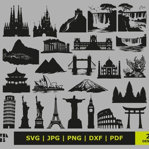 Tourist World Sights SVG Bundle | City Landmarks