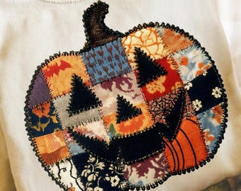 Patchwork Pumpkin PNG, Halloween Jack O Lantern Sublimation, Vintage Quilt Fall Shirt Design, Cozy Rustic Autumn Pumpkin PNG