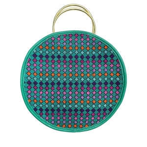Cosmos Handle Bag | Palestinian Embroidery Handbag | Stitch-by-Stitch by Palestinian Women | High Quality Leather Craftsmanship