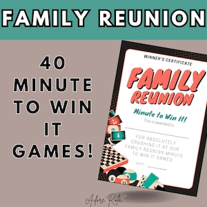 Family Reunion Minute to Win it Game Bundle | 40 Family Gathering Printable Activities | Instant Download | Funny Games perfect for all ages