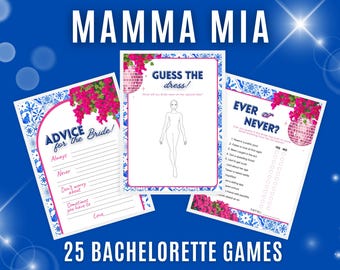 Mamma Mia Themed Bachelorette Games Set | Dancing Queen Themed Hens Party and Bridal Shower fun | Instant Download ABBA inspired Bach Games