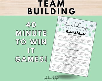 Team Building Minute to Win it Games - 40 Fun & Printable minute to win it games perfect for staff events, team icebreakers and work parties