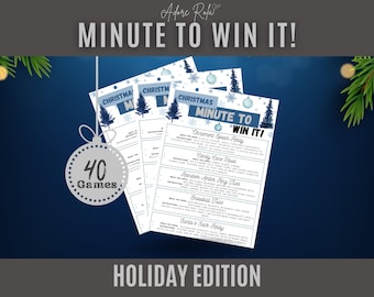 Christmas Minute to Win It Party Games Bundle – 40 Fun & Festive Challenges for Families, Friends, and Office Parties!
