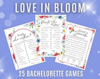 Kärlek i blom Möhippa-spel | 25 direktnedladdningsbara och utskrivbara möhippa-spel | Blommiga möhippa-spel med blommigt tema