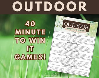 Outdoors Minute to Win It Games – 40 Fun Backyard Challenges | Printable Party Games for Family, Kids, Adults, BBQ, Camping & Team Building