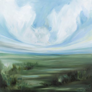 Return to Quiet, Square Fine Art Print Reproduction of a Landscape Painting by Emily Jeffords