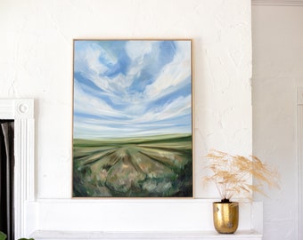 Sweet Belonging, Vertical Fine Art Print Reproduction of a Landscape Painting by Emily Jeffords