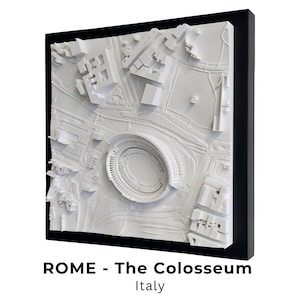 Rome Le Colisée Plan de Ville 3D, Cadeau Unique de Décoration D'Intérieur, Art Mural de Paysage Urbain, Cadeau de Voyage Italie, Modèle 3D