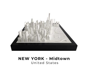 Arte Murale 3D di New York, Mappa dello Skyline della Città di Manhattan, Modello Architettonico di Paesaggio Urbano, Regalo Personalizzato
