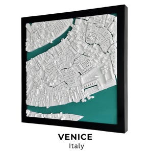 Venetië 3D Stadsmodel, Minimalistisch Muurkunstwerk, Architectuurmodel, Italië Stadskaart, Bureaudecor, 3D Geprint Geschenk, Huisdecoratie
