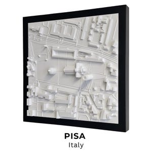 Pisa 3D Stadsmodel, Italië Aangepaste Stadskaart, 3D Geprinte Stad, Home Decor Cadeau, Kantoor Wanddecoratie, Minimalistische Muurkunst