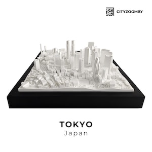 Tokyo 3D Muurdecoratie, Modern Stedelijk oriëntatiepunt, Ingelijst Stad Handgemaakt Model, Stadsgezicht Muurkunst, 3D Skyline Kaart