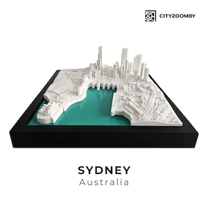 Sydney 3D Gebouwen Model, Minimalistische Muur en Bureau Kunst Decor, Aangepaste Housewarming Gift, 3D Stadsgezicht Kunst, Unieke Home Decor