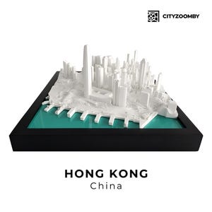 Modèle Architectural 3D de Hong Kong, Art Mural du Paysage Urbain, Décoration Murale et de Bureau pour la Décoration Intérieure