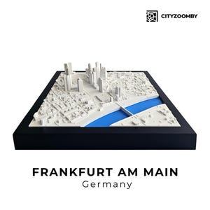 Frankfurt am Main City Model, 3D Wall Art, 3D Printed City, Germany Custom Gift, Frankfurt Skyline Art, Dorm Decor, City Map Print