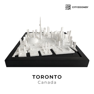 Toronto 3D Gedrukte Muur Kunst, Beste Cadeau voor Huis en Kantoor Decor, 3D Gebouw Model, Stads Skyline, Ingelijste Stadskaart, Bureau Decor