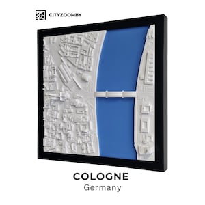 Cologne 3D City Wall Art | Architectural Model | Framed City Map | Personalized Home Decor | 3d Printed City | Skyline Art | 3D Printed Map