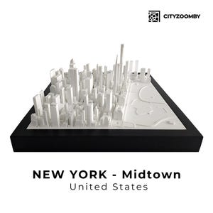 Arte Murale 3D di New York, Mappa dello Skyline della Città di Manhattan, Modello Architettonico di Paesaggio Urbano, Regalo Personalizzato