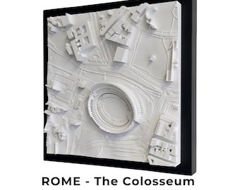 Roma El Coliseo Mapa 3D de la Ciudad, Único Regalo Decoración para el Hogar, Arte de Impresión, Italia Viaje Regalo, Modelo Arquitectónico