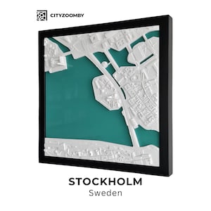 Stoccolma 3D Cityscape Wall Art, Regalo di Viaggio Personalizzato, Modello di Edificio 3D, Decorazione della Casa e del Dormitorio